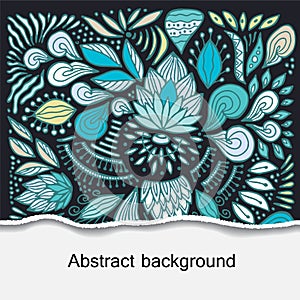 Stock vecctor floral doodle cartoon bacground. template for cove