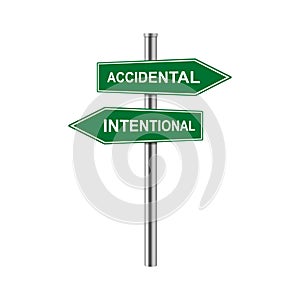 Stock vector arrows sign accidental and intentional