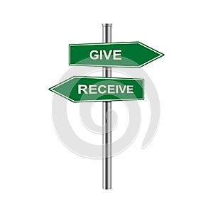 Stock vector arrows sign give and receive