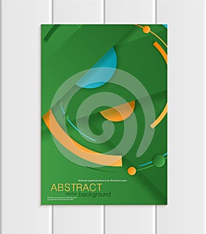 Vector green brochure A5 or A4 format material design element corporate style