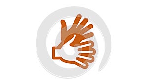 stock vector of hand sign language for accessibility