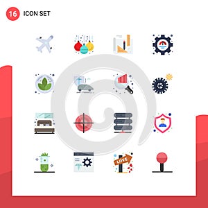 Stock Vector Icon Pack of 16 Line Signs and Symbols for sauna, lotus, drawing, productivity, excellency