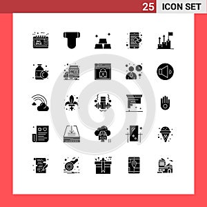 Stock Vector Icon Pack of 25 Line Signs and Symbols for achievement, mobile, pampers, business, creative