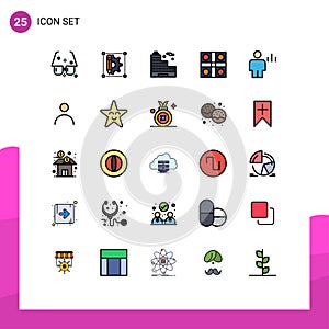 Stock Vector Icon Pack of 25 Line Signs and Symbols for analytics, ludo game, pen, ludo board, game