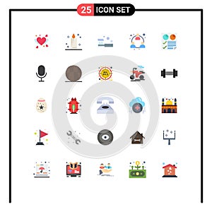 Stock Vector Icon Pack of 25 Line Signs and Symbols for document, network, bathroom, mlm, business