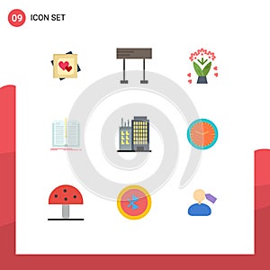 Stock Vector Icon Pack of 9 Line Signs and Symbols for business, book, sport, tranfer, application