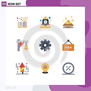 Stock Vector Icon Pack of 9 Line Signs and Symbols for setting, train, dessert, sign, dish