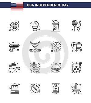 Sklad vektor ikona zabalit z americký 16 linka známky a symboly armáda pistole americký 