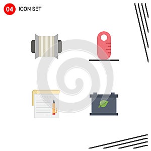 Stock Vector Icon Pack of 4 Line Signs and Symbols for accordion, note, music, audiometer, battery photo