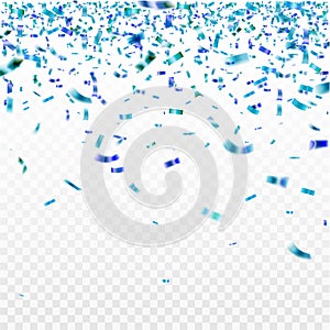 Stock vector illustration blue confetti isolated on a transparent background. EPS 10