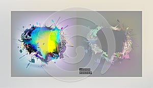 Stock vector illustration color covers set. Chaos composition. Futuristic design posters. Templates for placards, banners, flyers,