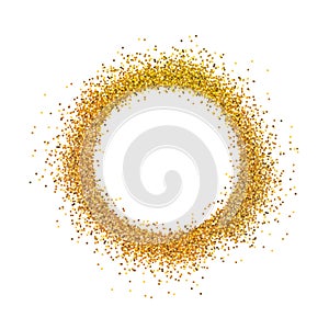 Stock vector illustration gold sparkles on white background. Gold glitter background. Golden backdrop for card, vip, exclusive,