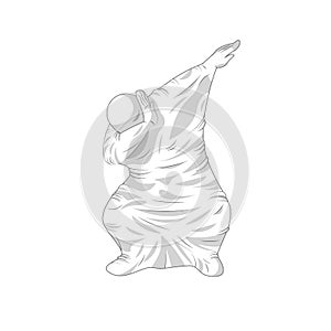 Ghost specter character dancing dab step photo