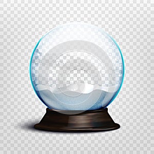 Stock vector illustration realistic empty christmas snow globe isolated on a transparent background. EPS 10