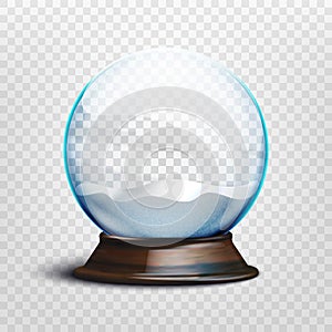 Stock vector illustration realistic empty christmas snow globe isolated on a transparent background. EPS 10