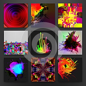 Stock vector illustration set of abstractions. Applicable for posters, flyers and banner designs. Design covers music album.