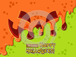 Stock vector monster face. Concept cartoon Halloween day. Vector clipart illustration invitation cards banners