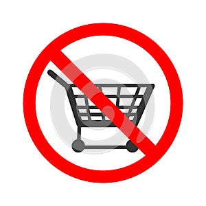 Stock vector of no trolley. Prohibition for using trolley