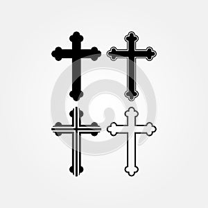 Stock vector religion cross icon set