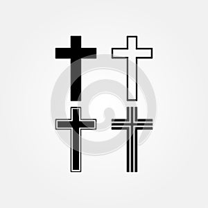 Stock vector religion cross icon set 2