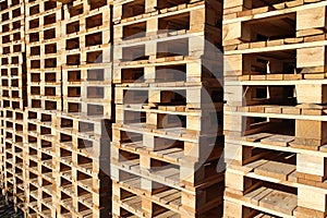 stock wood pallet under sun light