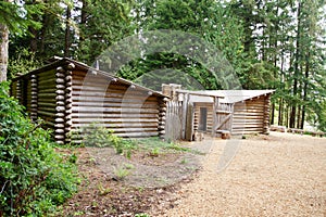 Stockade fence of Fort Clatsop photo