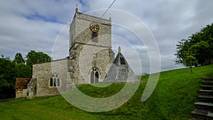 St Andrews Church in Nether Wallop - often described as the prettiest village in the UK, Hampshire, UK