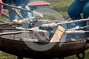 Stockbrot over the camp fire