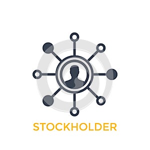 Stockholder icon isolated on white