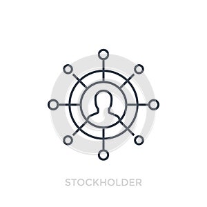 Stockholder line icon on white