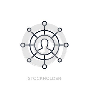 Stockholder line icon on white photo
