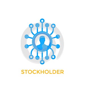 Stockholder vector icon isolated on white