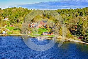 Stockholm archipelago at sunny morning