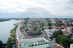 Stockholm. Areal view to the city photo