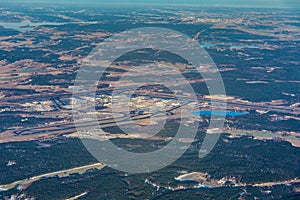Stockholm Arlanda Airport, ARN, ESSA Sweden - aerial view photo