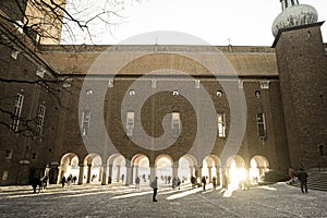 Of Stockholm City Hall courtyard Sweden