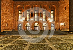 Stockholm City Hall Crown facade