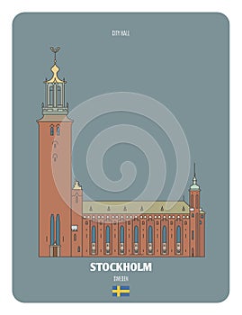 Stockholm City Hall, Sweden. Architectural symbols of European cities