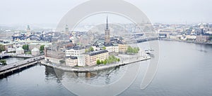 Stockholm city during rainy day