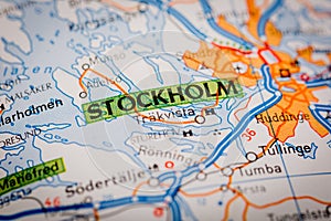 Stockholm City on a Road Map