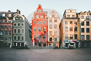 Stockholm city Stortorget architecture view in Sweden