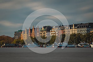 Stockholm cityscape viewed on early evening