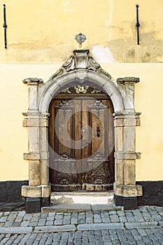 Stockholm Gamla Stan Ornate Wooden Door