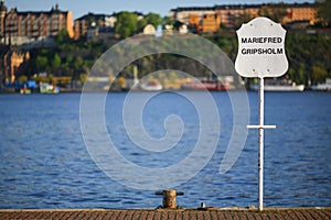 Stockholm harbor sign