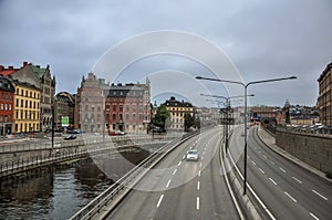 Stockholm highway panorama Sweden cloudy old town cityscape landscape landmark