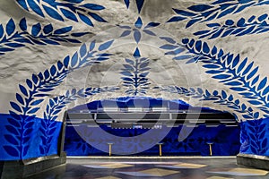 Stockholm metro or tunnelbana central station T-Centralen with i photo