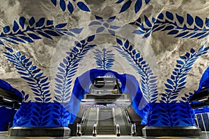 Stockholm metro or tunnelbana central station T-Centralen with i photo