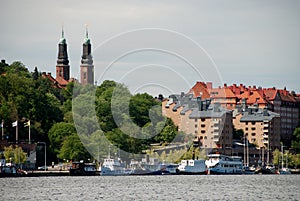 Stockholm. The old buildings on the seaboard photo