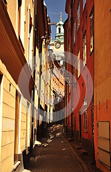 Stockholm old town alley, Sweden. photo