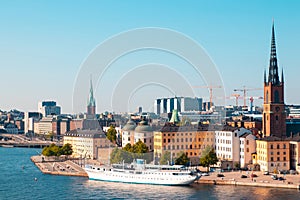 Stockholm old town Gamla Stan from Sodermalm island, Sweden